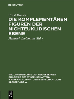 cover image of Die komplementären Figuren der nichteuklidischen Ebene